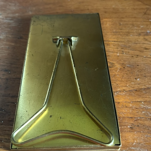 Antique K & Co. etched gold tone rectangular convex glass 6” x 3” picture frame - Picture 5 of 8